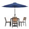 Flash Furniture Faux Teak 35" Table-Navy Umbrella-Base-4 Chairs XU-DG-810060364-UB19BNV-GG - alternate 2